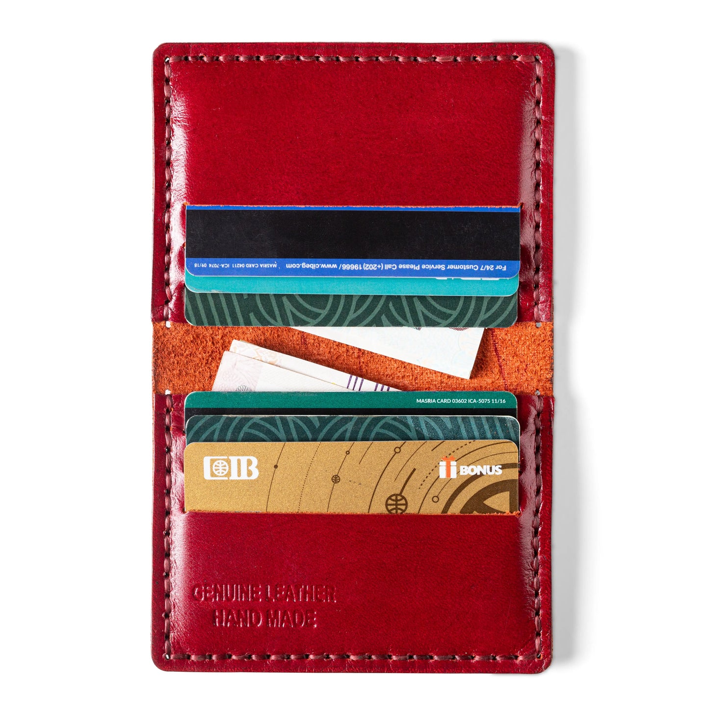 slim Plain card holder | Burgundy