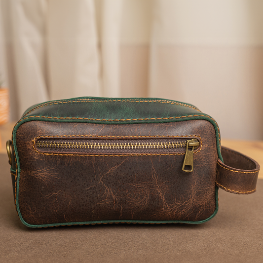 Clutched handbag | Brown*Green