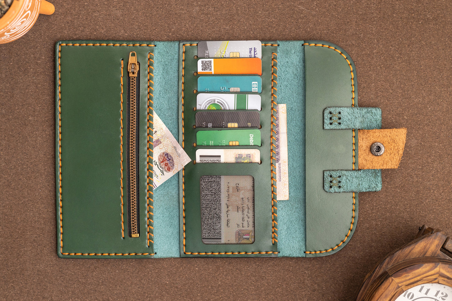 Tri-fold wallet | Green