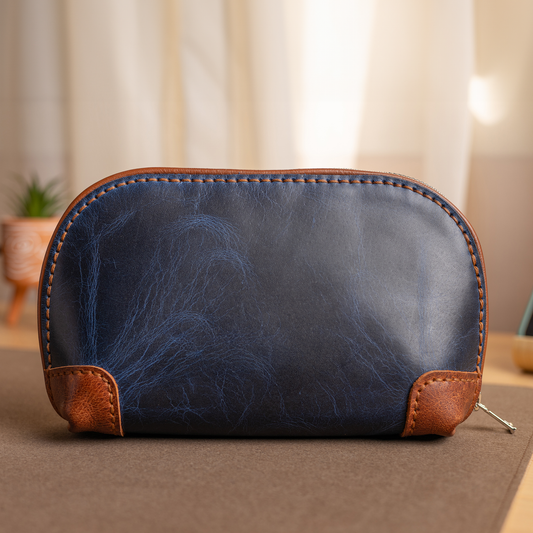 Curved handbag | Blue