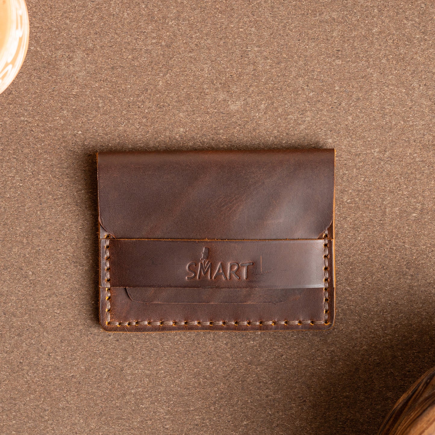 Flap card holder | Brown