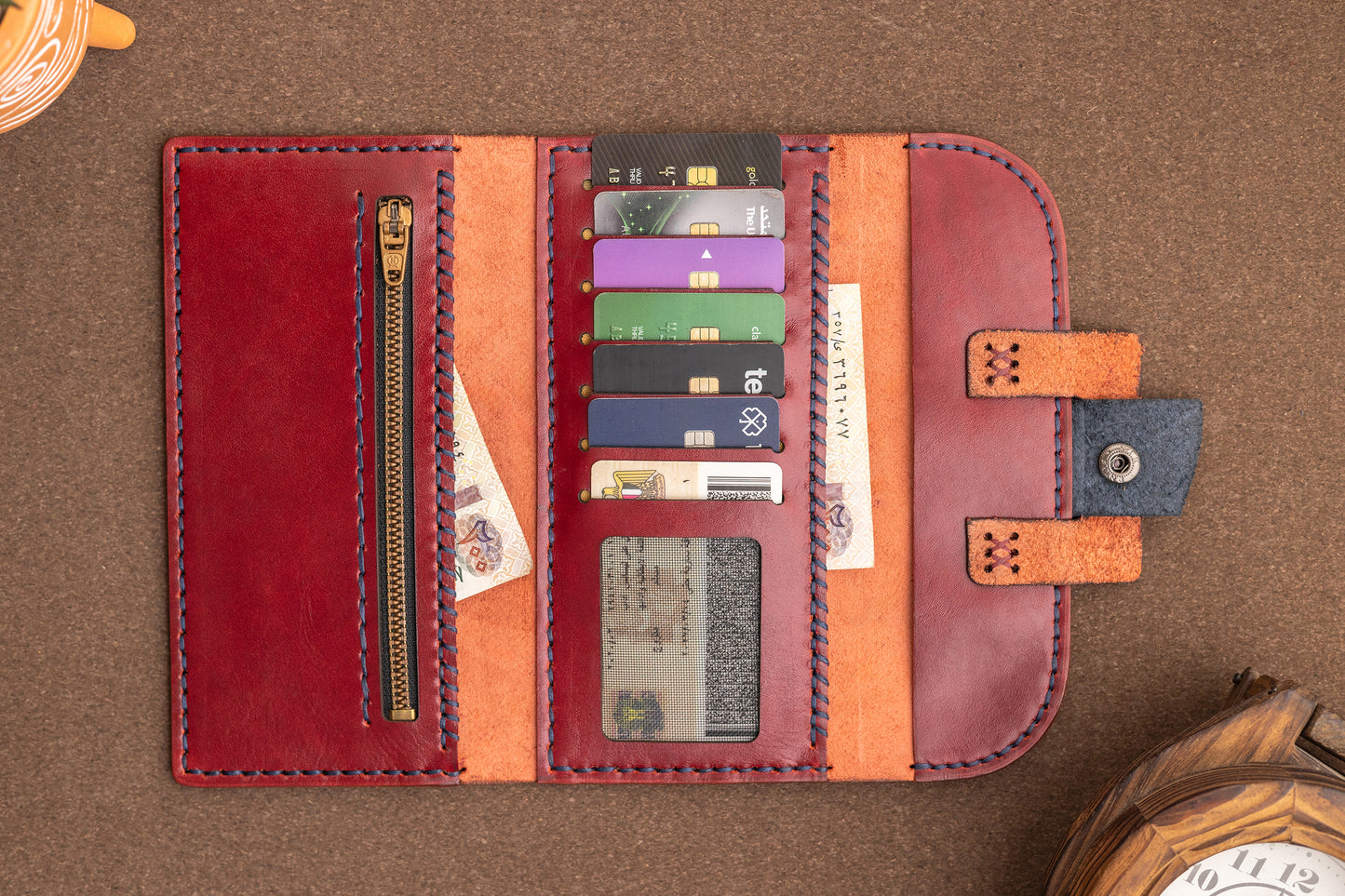 Tri-fold wallet | Burgundy